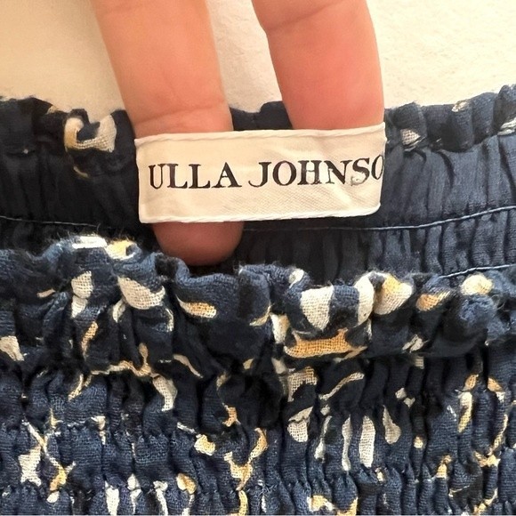 **SOLD* Ulla Johnson Eugenia Midi Dress Floral Vine Print Pockets Tassel Blue XS - Picture 8 of 9